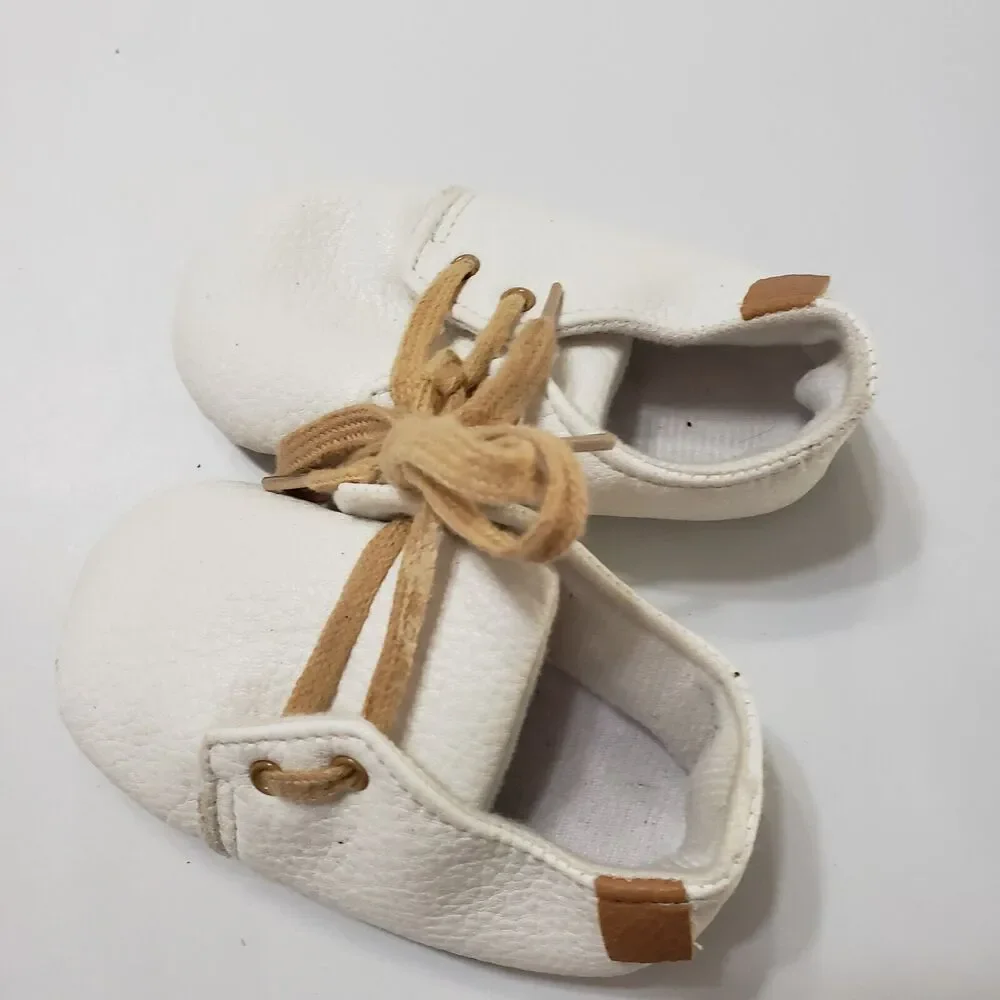 Newborn Baby Girl Boy PU Non Slip Soft Sole Walking Shoes‎ White Size 5 18 Month